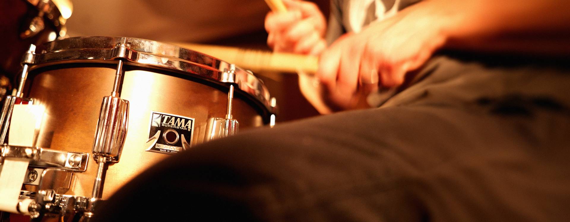 Closeup of the TAMA Mastercraft Bell Brass snare